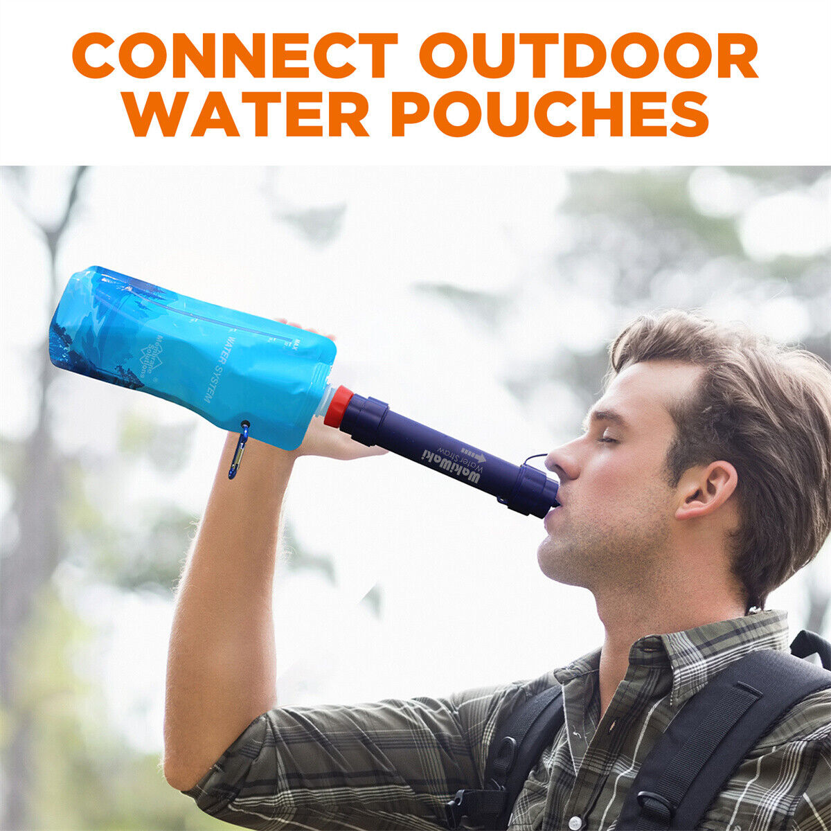 Personal Water Filter Straw 5000L Outdoor Survival Water Purification Straw0.1μm