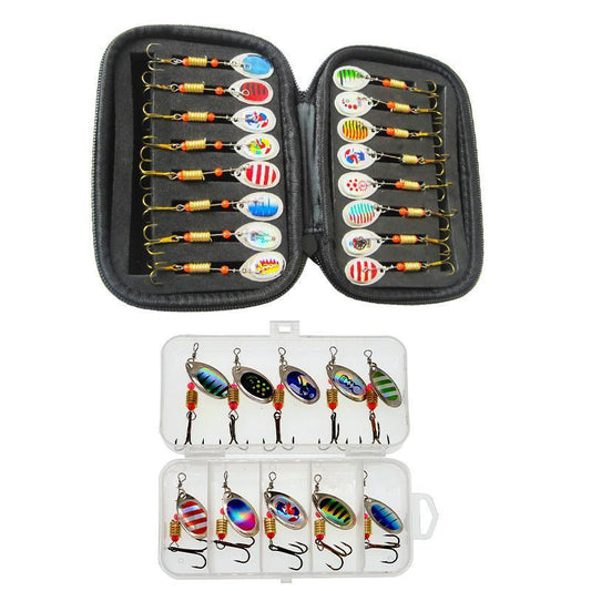 10/16PCS Fishing Lure Spinners Baits Spoon Set with Tackle Bag Trout Bass Tackle - A(16PCS)