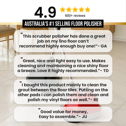 Kartrite Hauskeeper Gen2 5-in-1 Black Electric Floor Polisher Hard Waxer Buffer Scrubber Cleaner 240v With Twin Rotating Brushes 6m Power Cord