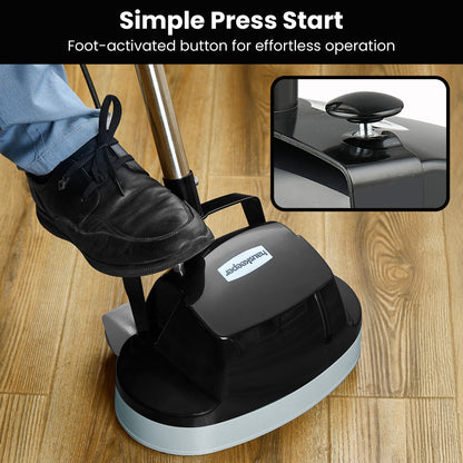 Kartrite Hauskeeper Gen2 5-in-1 Black Electric Floor Polisher Hard Waxer Buffer Scrubber Cleaner 240v With Twin Rotating Brushes 6m Power Cord