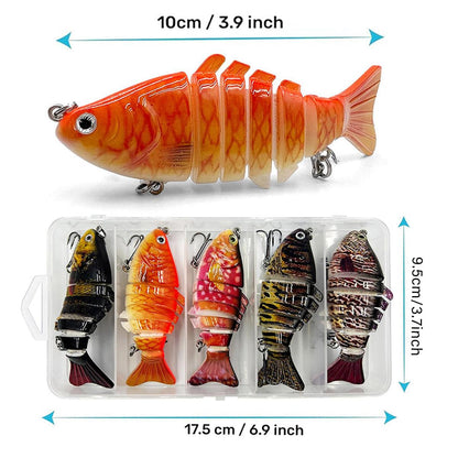 5PCS Faux Lure Set Fish Hard Fake Bait Fishing Lures Artificial Bait Tackle Gear