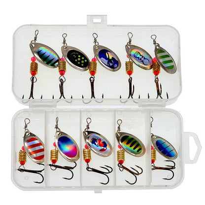 10/16PCS Fishing Lure Spinners Baits Spoon Set with Tackle Bag Trout Bass Tackle - B(10PCS)