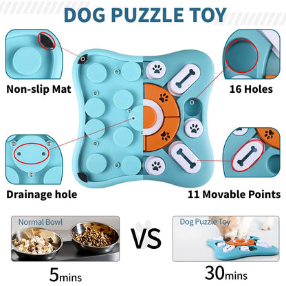 Interactive Pet Puzzle Toy - Slow Feeder Dispenser with Sound for Dogs & Cats