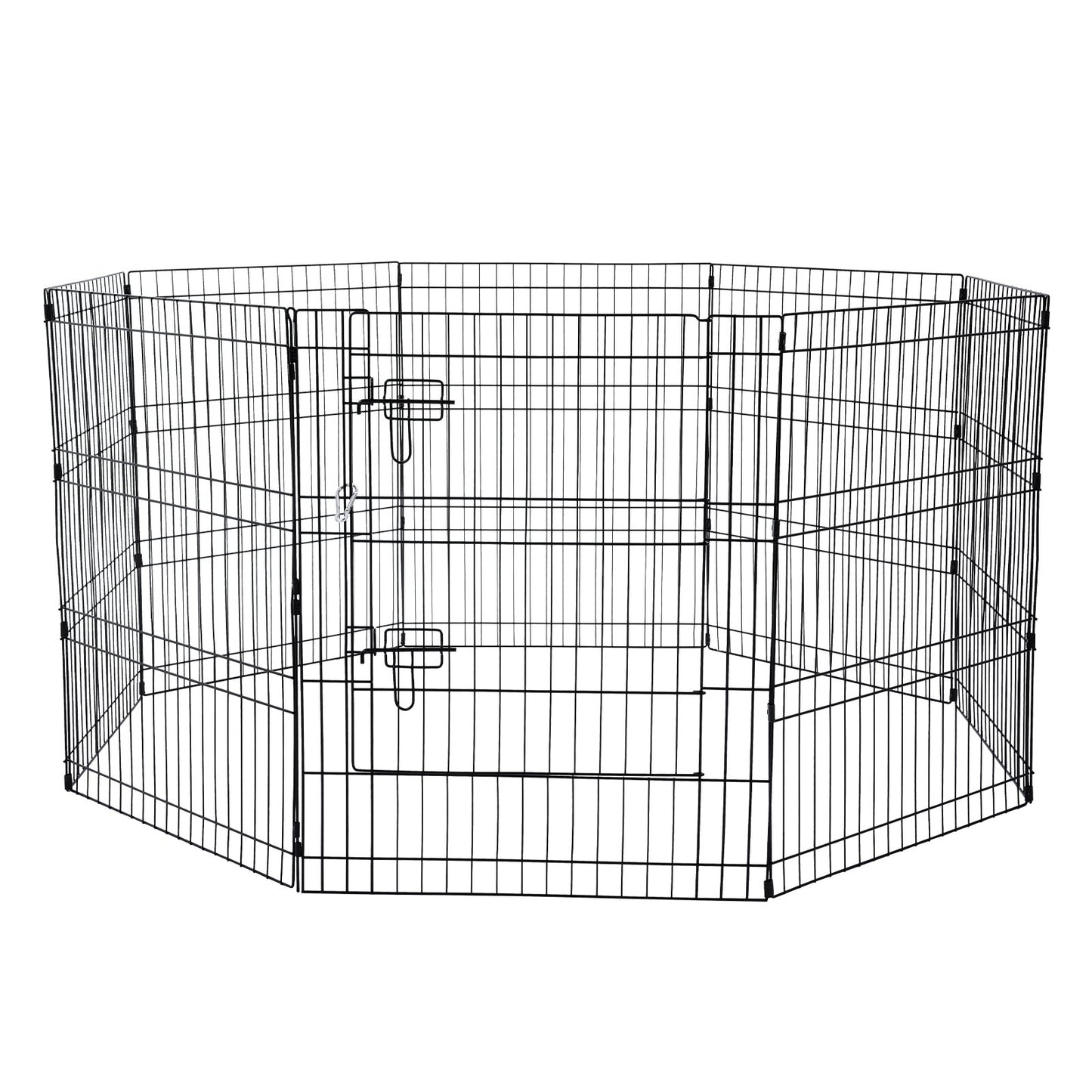 VEVOR Dog Playpen, 8 Pcs 30"H x 24"W Panels Foldable Metal Pet Exercise Pen, Dog Fence Indoor and Outdoor Pen with Door, 600D Oxford Fabric Bottom Pad, Pet Playpen for Dogs, Cats, Other Small Animals
